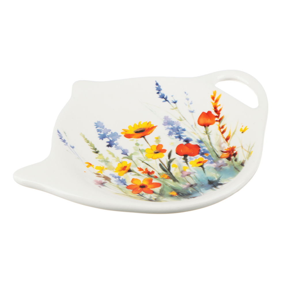 MILLIMI Полевые цветы Подставка под чайный пакетик, 12х8х1,5см, керамика, арт.№ 824-019