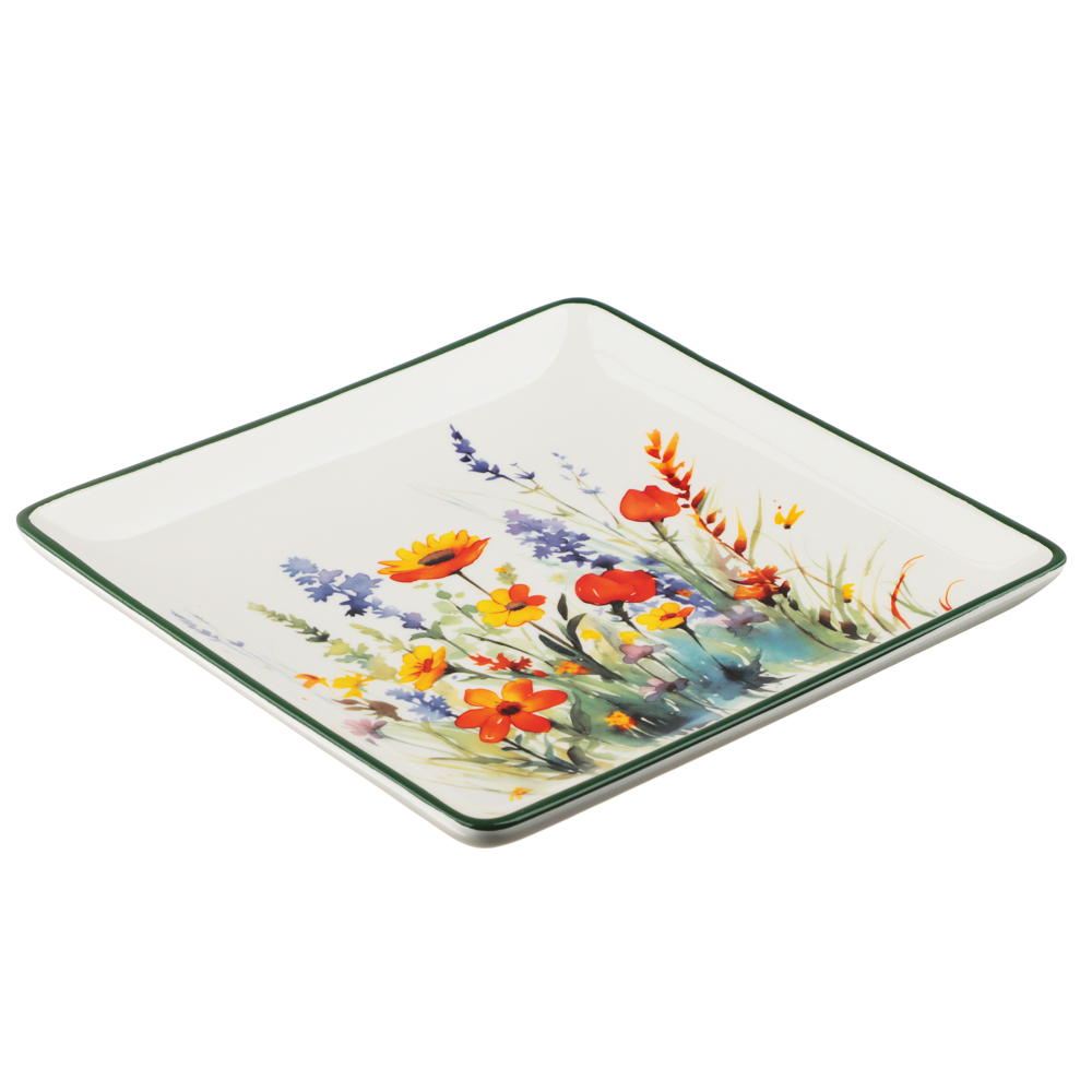 MILLIMI Полевые цветы Блюдо квадратное, 21х21х3см, керамика, арт.№ 824-020