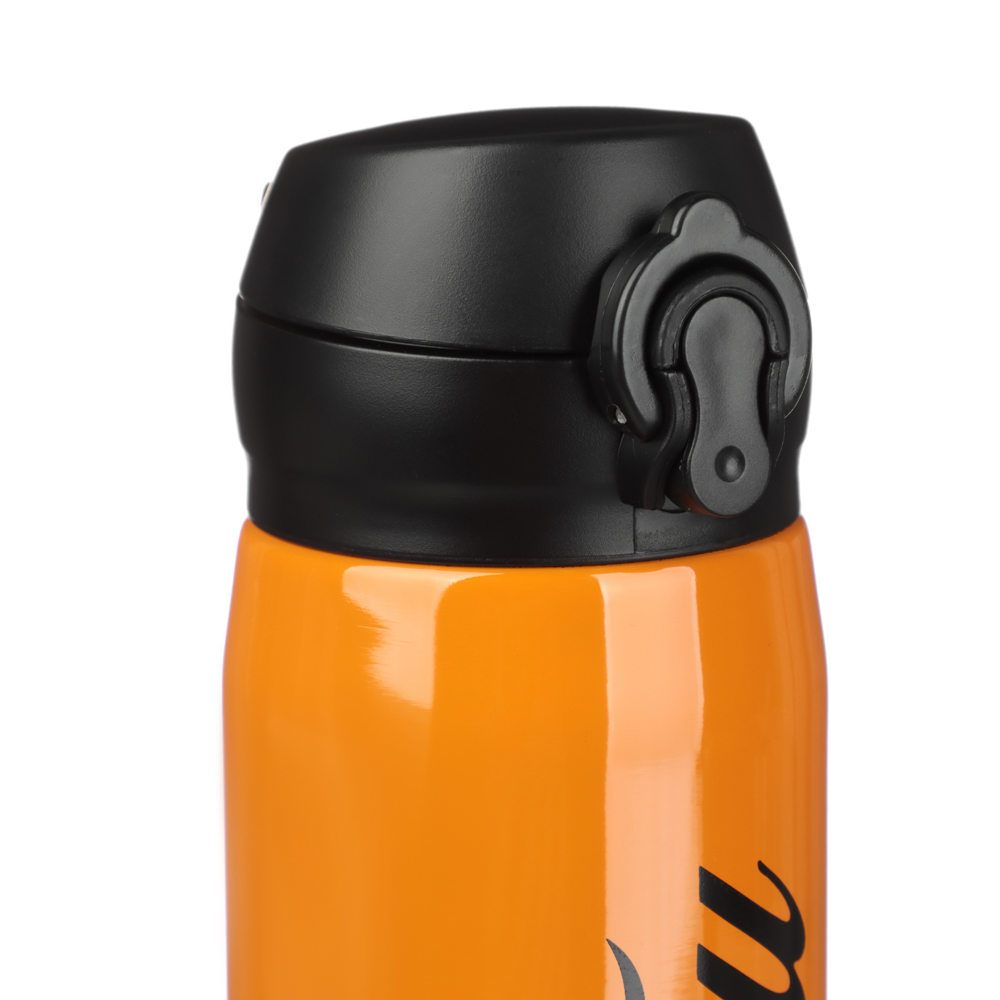 РЫЖИЙ Термос-кружка с крышкой на защелке 450мл, нерж.сталь, арт.№ 841-821