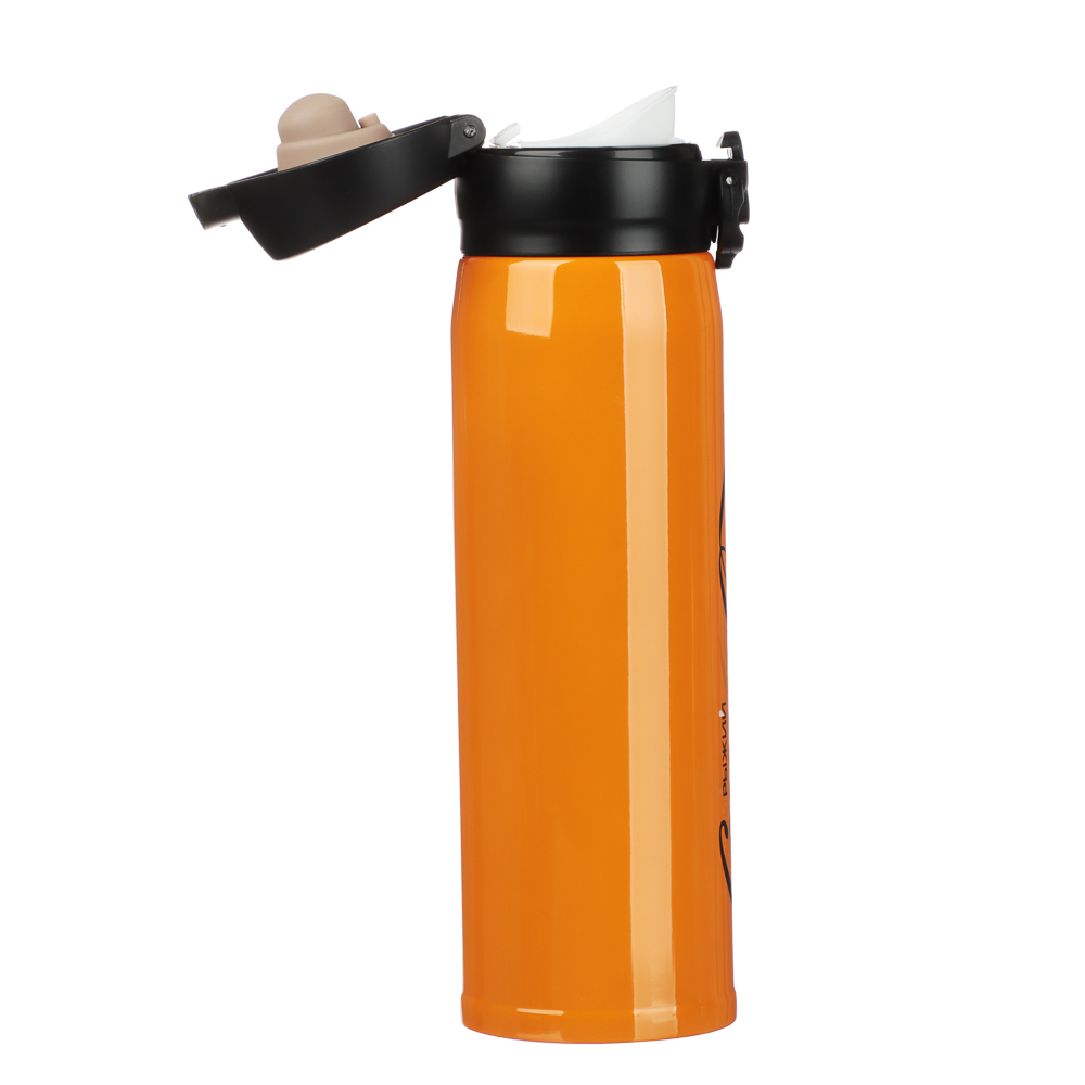 РЫЖИЙ Термос-кружка с крышкой на защелке 450мл, нерж.сталь, арт.№ 841-821