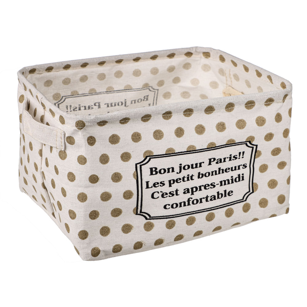 Короб складной "Горох" с ручкой и окошком, 18х27х15см, полиэстер, HAPPI DOME, ПВХ, ADB-0520-02-BNJ, арт.№ 457-661