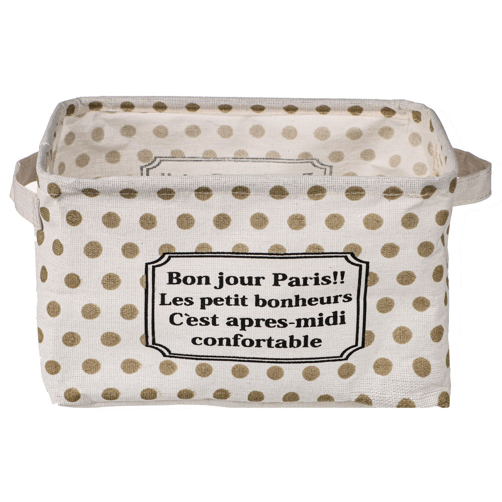 Короб складной "Горох" с ручкой и окошком, 18х27х15см, полиэстер, HAPPI DOME, ПВХ, ADB-0520-02-BNJ, арт.№ 457-661