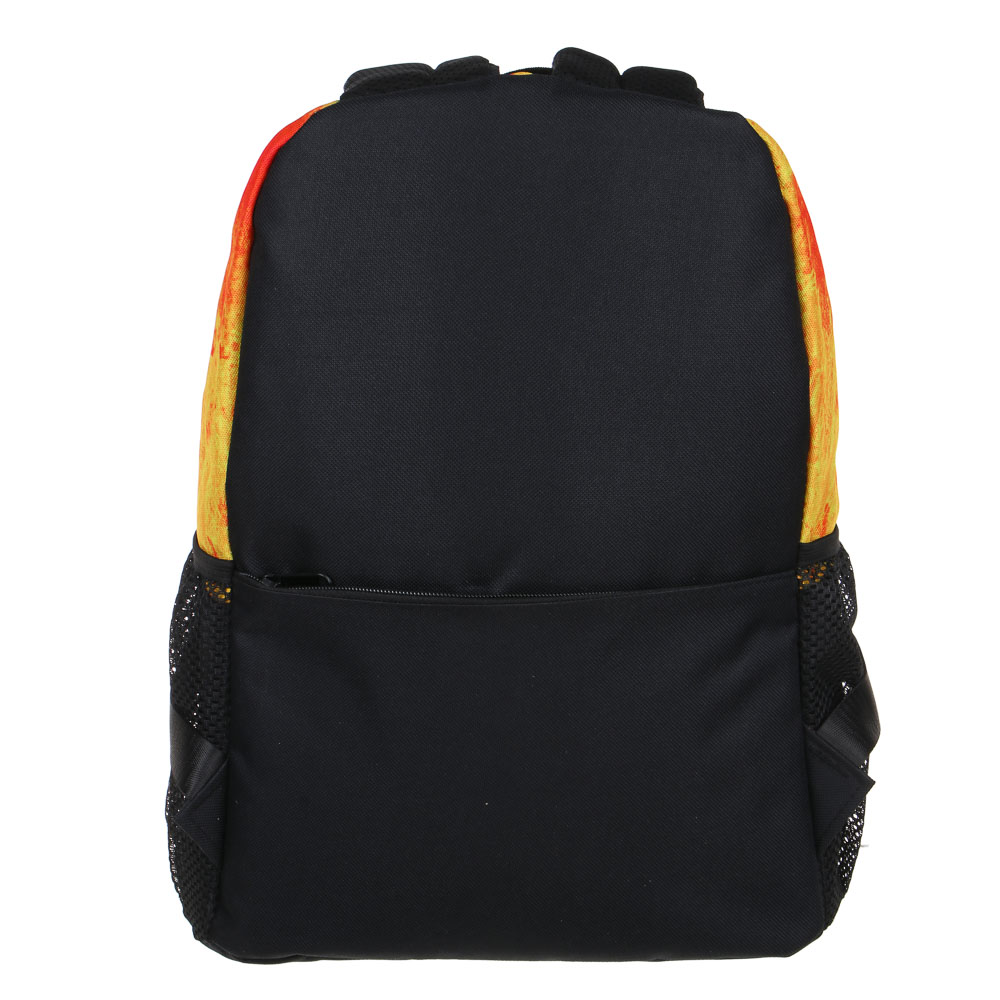 BY СМАЙЛ Рюкзак подростковый, 41x29x18см, 1 отд., 4 карм., желтый фон, бутылка для воды в чехле, ПЭ, арт.№ 254-660