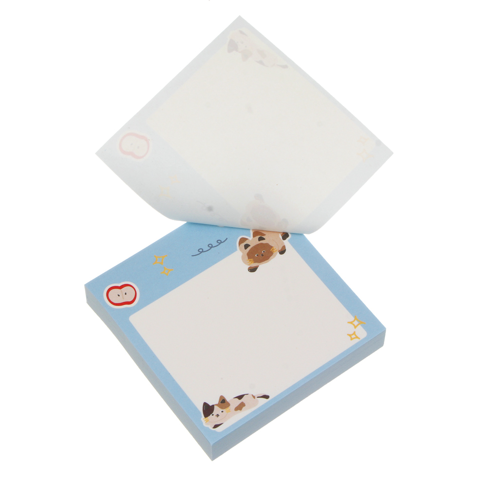 Бумага для заметок клейкая 8х8см, 100л, 80г, "Единорожка/Котики", 2 дизайна, арт.№ 557-106