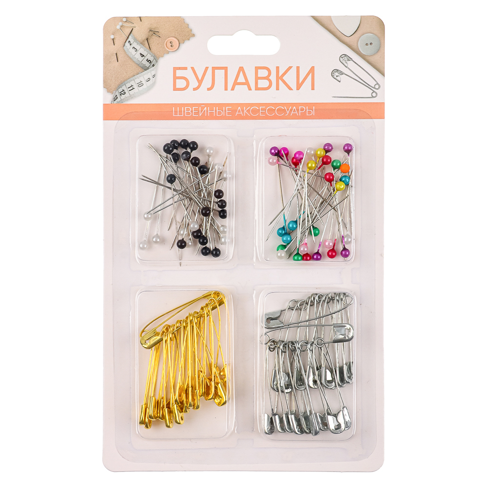 Набор булавок 100шт, сплав, 36мм, арт.№ 308-265