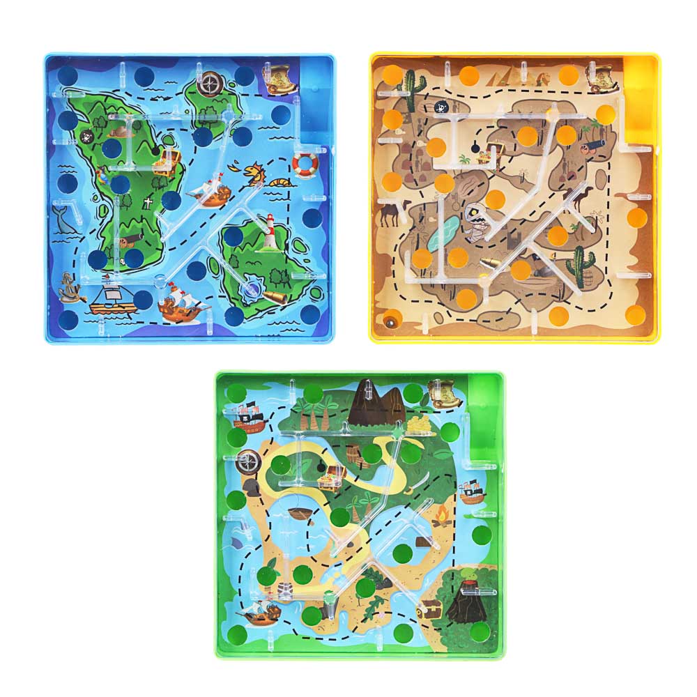 ИГРОЛЕНД Игры в дорогу мини лабиринт, пластик, 10х10х2,1см, 3 дизайна, арт.№ 214-034