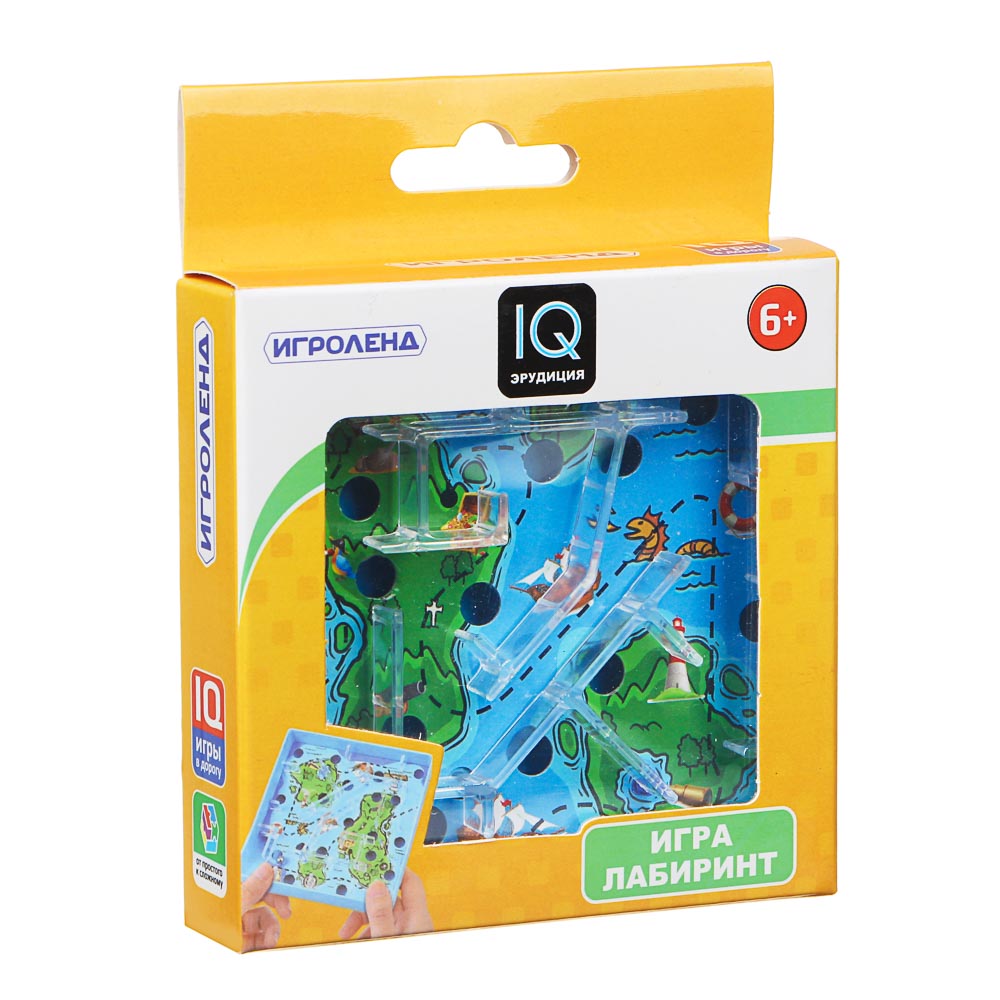 ИГРОЛЕНД Игры в дорогу мини лабиринт, пластик, 10х10х2,1см, 3 дизайна, арт.№ 214-034