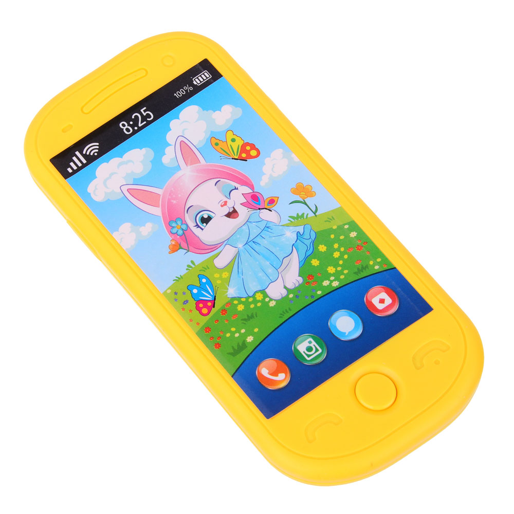 ИГРОЛЕНД Смартфон музыкальный, 2xААА, ABS, 6х12,6х1,5см, 4 дизайна, арт.№ 272-658