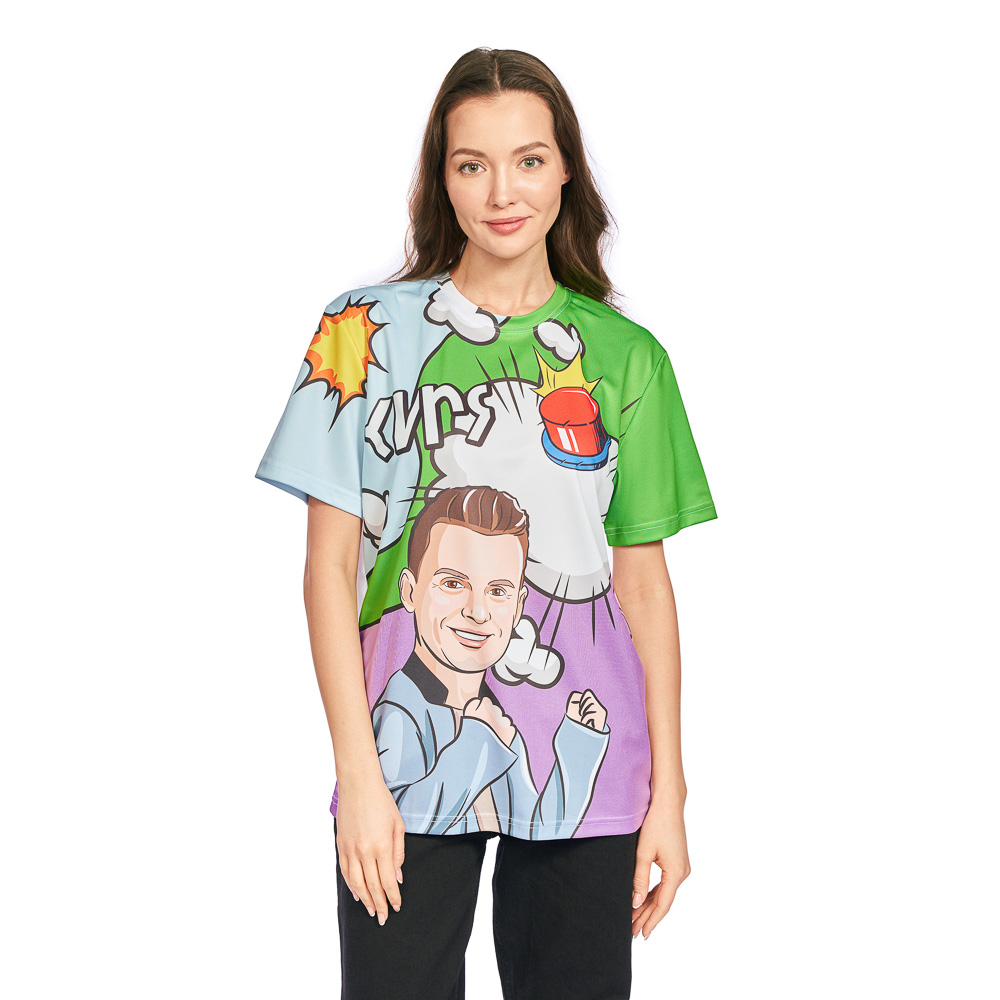 Футболка спортивная для взрослых «КИРЯ», размер L, 100% полиэстер, комикс, арт.№ 006-026