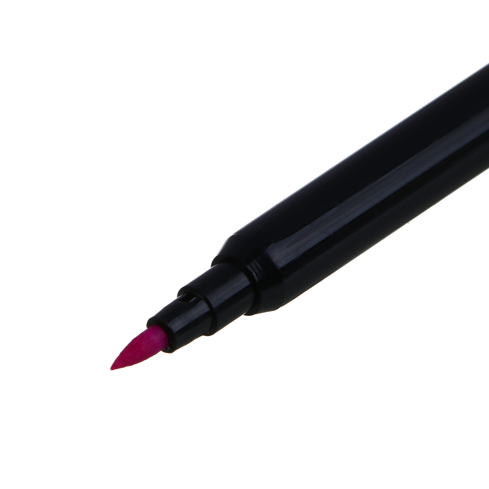 Фломастеры-кисточки 12 цветов СlipStudio "Альфа", с прозрачным колпачком, черный корпус, смываемые, арт.№ 256-283