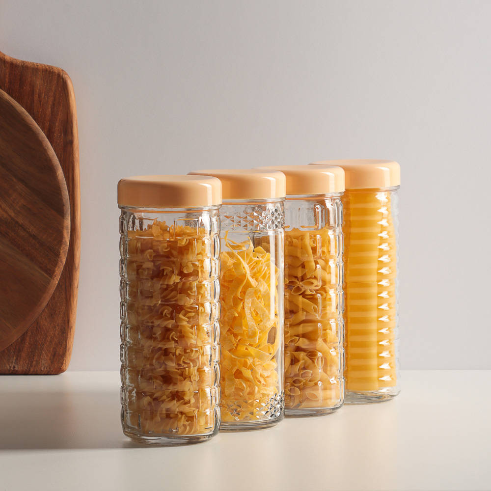Банка с крышкой 0,85л, стекло, 4 дизайна, арт.№ 828-255