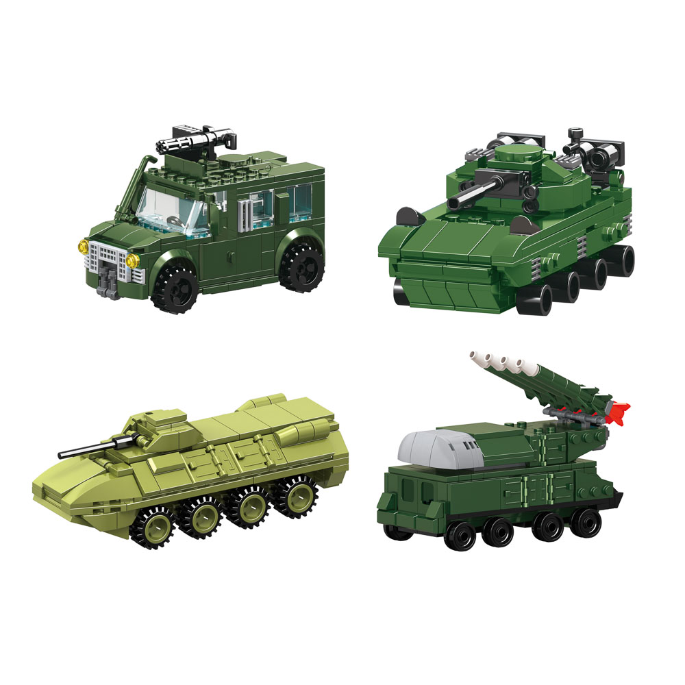 ИГРОЛЕНД Конструктор "Армия", ABS, 15x10x5см, 4 дизайна, арт.№ 265-579