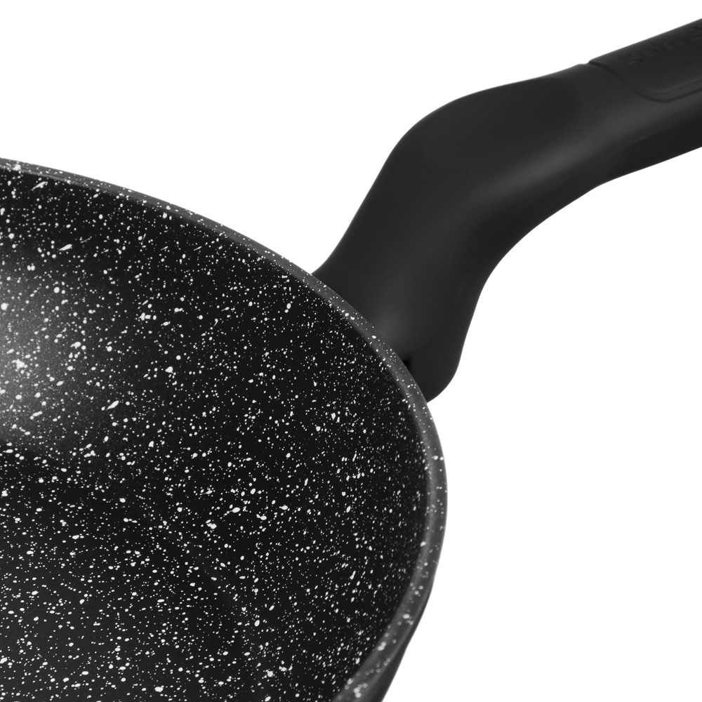 SATOSHI Стоун Сковорода литая с крышкой d28см, антипригарное покрытие мрамор, индукция, арт.№ 846-677