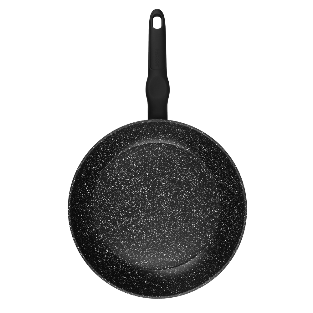 SATOSHI Стоун Сковорода литая с крышкой d28см, антипригарное покрытие мрамор, индукция, арт.№ 846-677