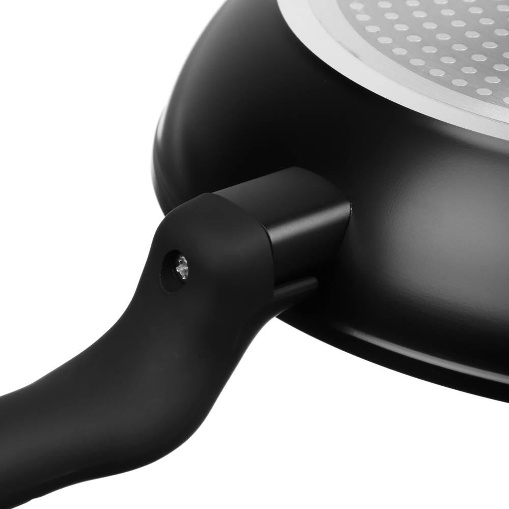 SATOSHI Стоун Сковорода литая с крышкой d28см, антипригарное покрытие мрамор, индукция, арт.№ 846-677