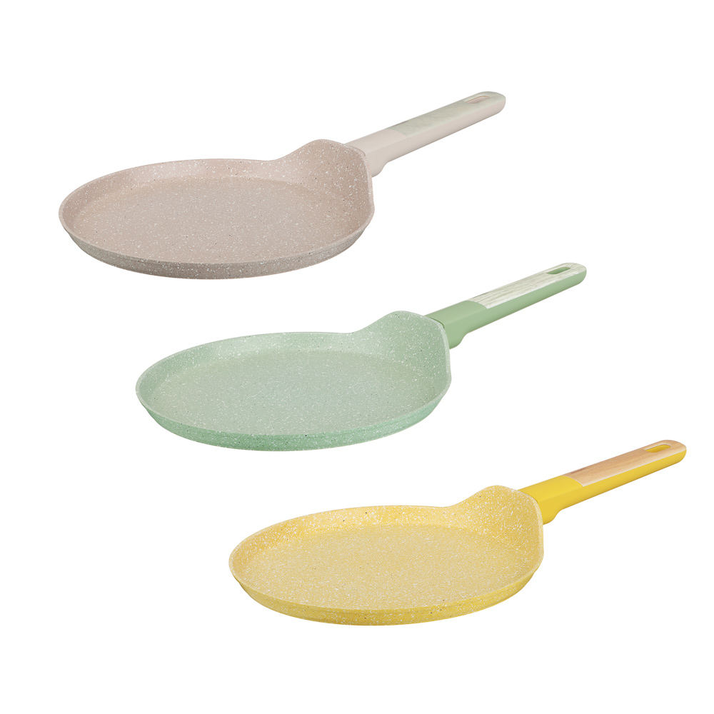 SATOSHI Дейзи Сковорода литая блинная d24см, антипригарное покрытие мрамор, индукция, 3 цвета, арт.№ 846-682