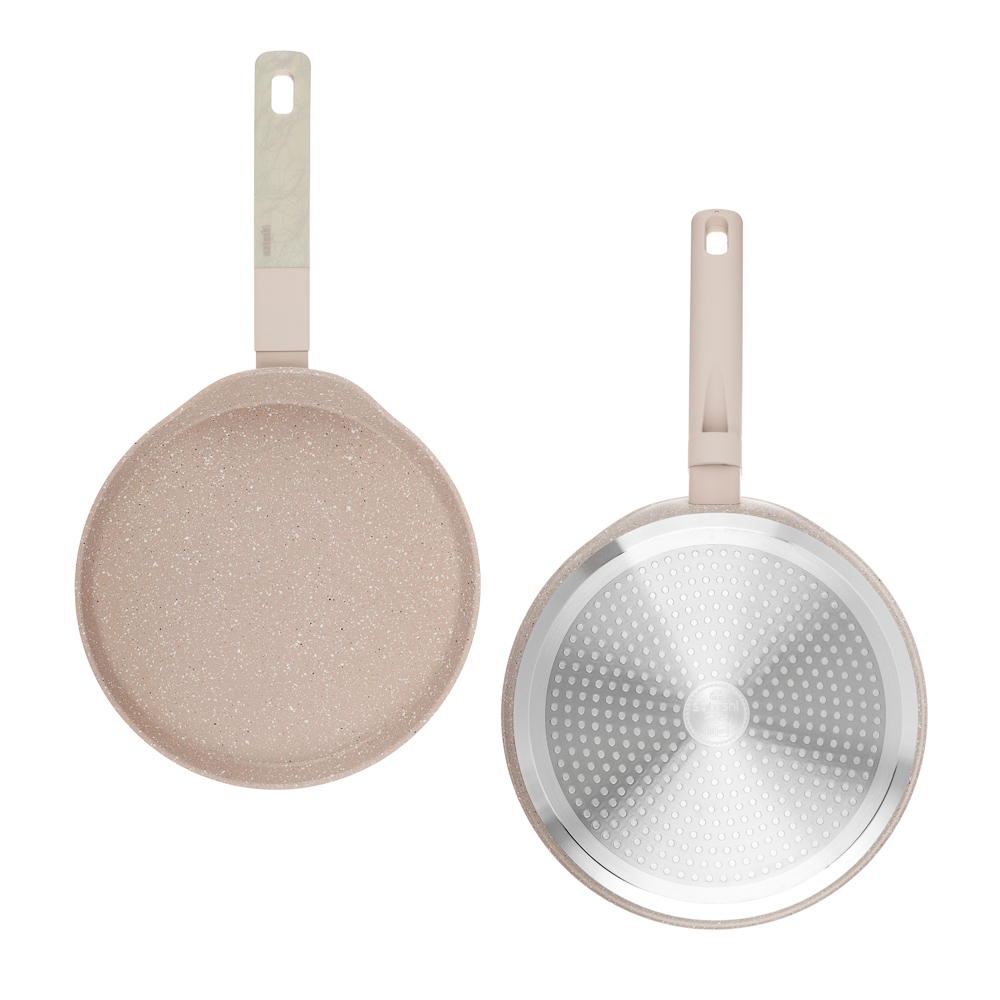 SATOSHI Дейзи Сковорода литая блинная d24см, антипригарное покрытие мрамор, индукция, 3 цвета, арт.№ 846-682