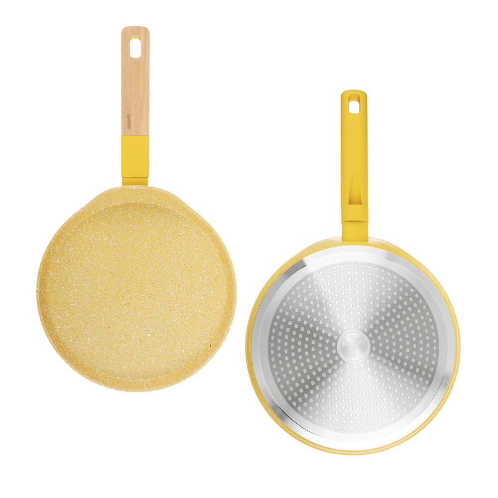 SATOSHI Дейзи Сковорода литая блинная d24см, антипригарное покрытие мрамор, индукция, 3 цвета, арт.№ 846-682