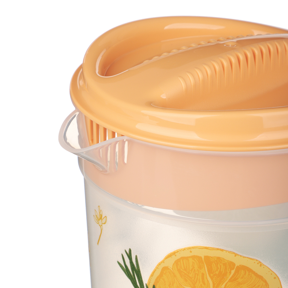 Кувшин 1,5л с крышкой, с декором, пластик, арт.№ 861-479