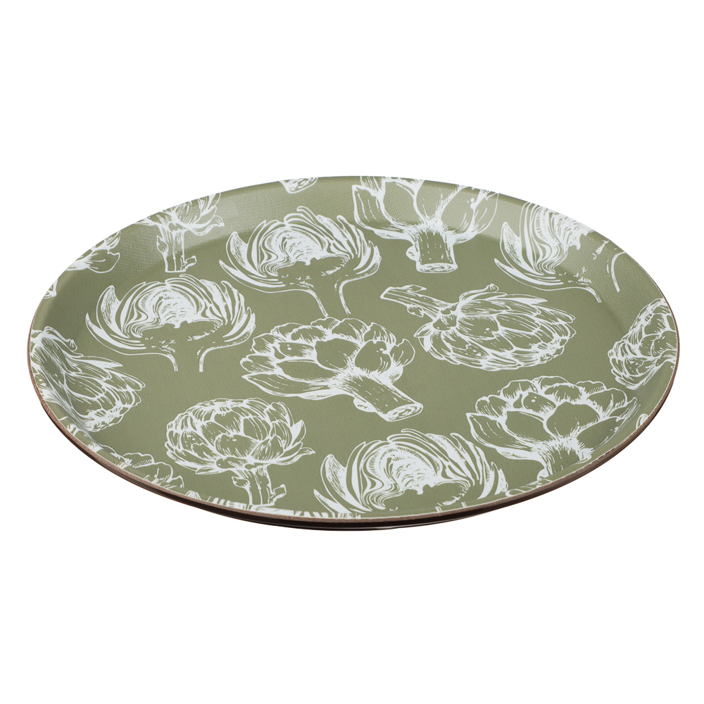 Поднос круглый с антискользящим покрытием Катания, d27,5см, 2 дизайна, арт.№ 862-449