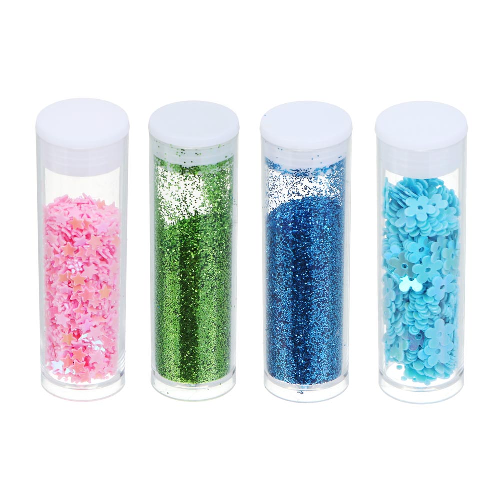 BY Русские Супергерои Набор д/рис.блестками: блест.4 цв., ручка с клеем, кисть, 4 раскраски, "Кавай", арт.№ 590-003