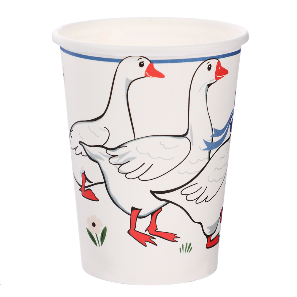 Набор бумажных стаканов Гуси-1, в т/у пленке, 6 шт*250 мл, арт.№ 530-409