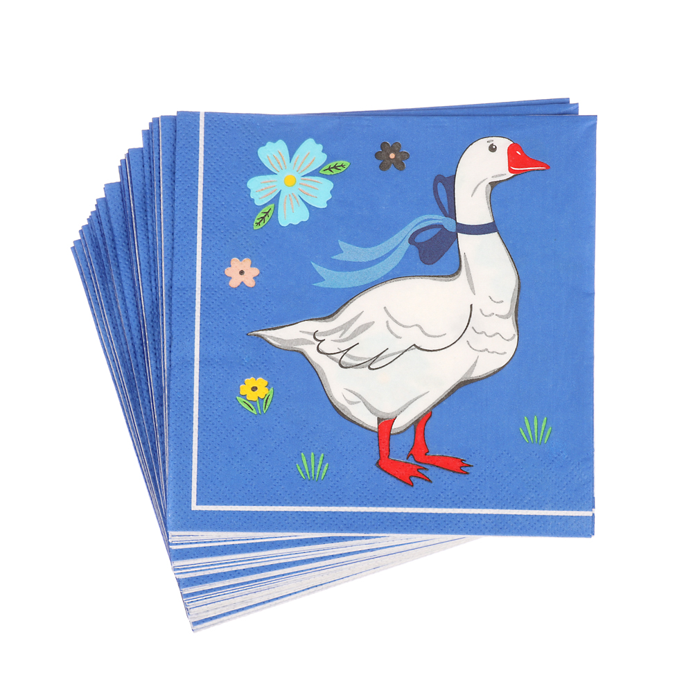 Салфетки бумажные трехслойные Гуси-1, 33*33 см, 20 шт, арт.№ 530-411