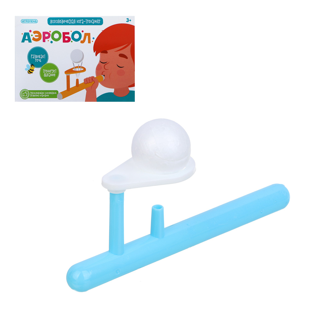 ИГРОЛЕНД Логопедическая игра тренажер "Аэробол", PP, пенопласт, 14х10х4см, 4 цвета, арт.№ 262-458