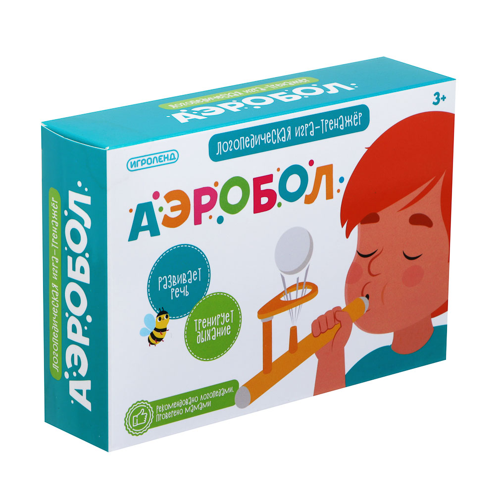 ИГРОЛЕНД Логопедическая игра тренажер "Аэробол", PP, пенопласт, 14х10х4см, 4 цвета, арт.№ 262-458