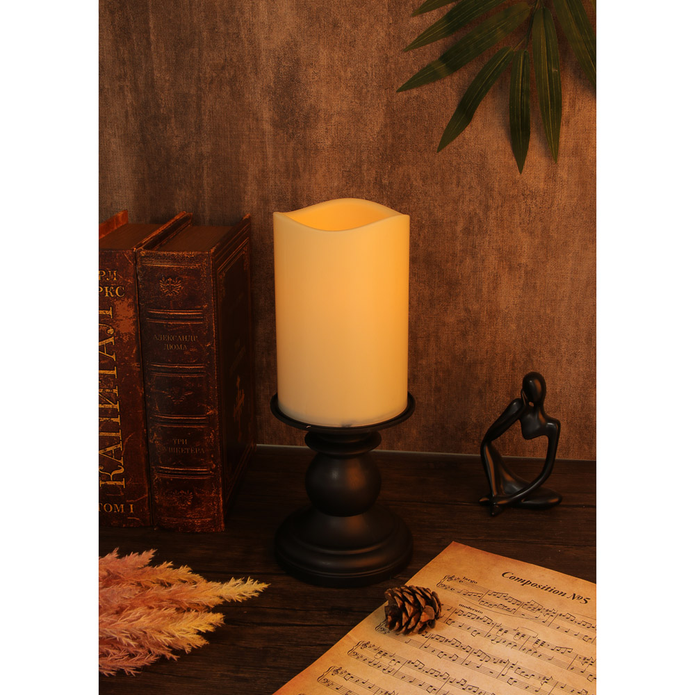 Светильник LED в форме подсвечника со свечой, пластик , 28х11 см, арт.№ 695-170