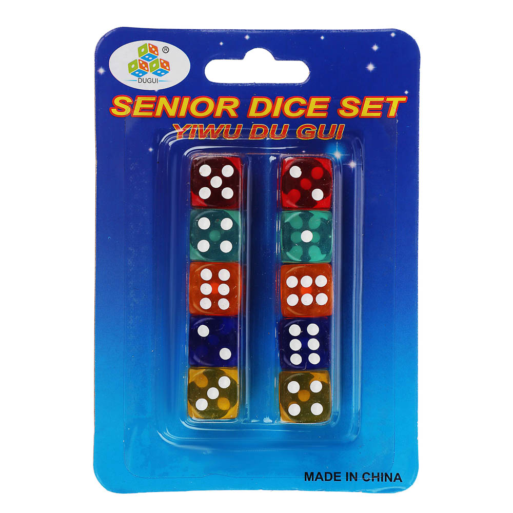 Кубики игральные, 1,4x1,4 см, набор 10 шт, 3797106, арт.№ 538-247