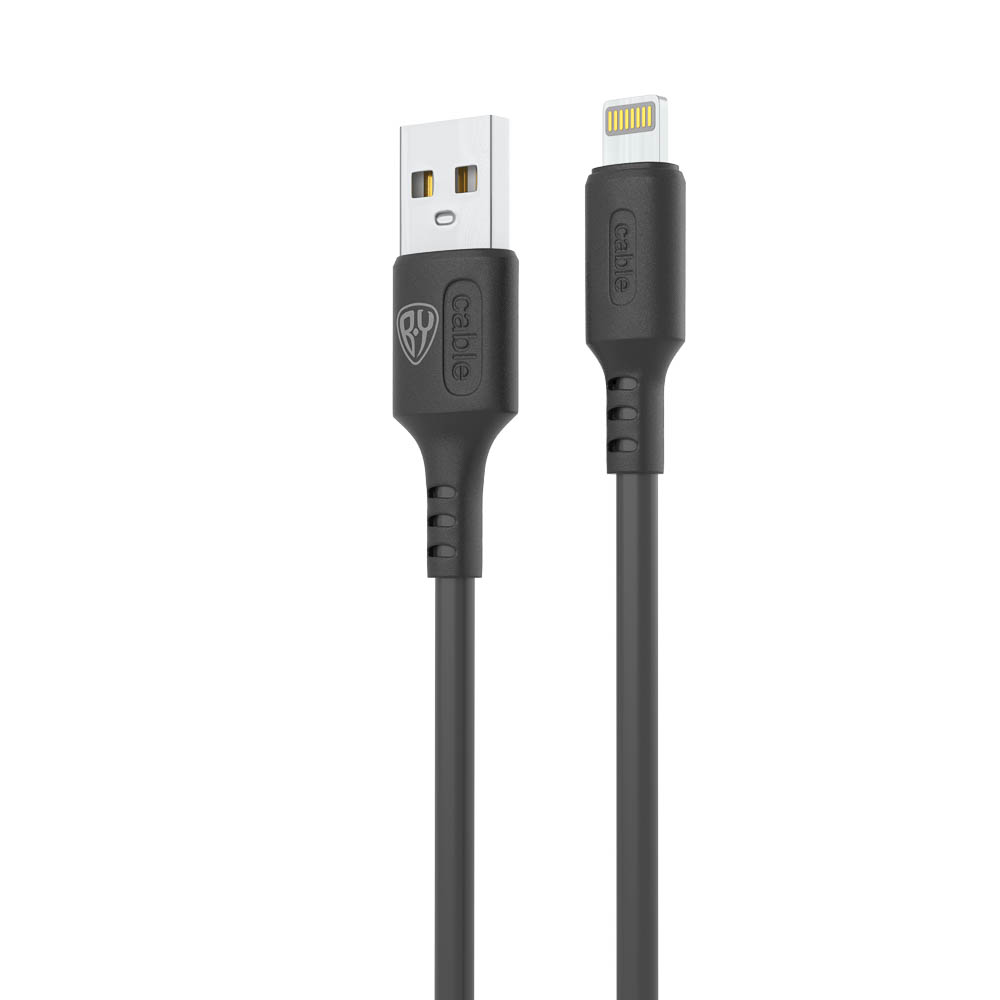 Кабель для зарядки USB(A)-iP BY Fusion, 12Вт, 1 м, 2.4A, TPE, чёрный, арт.№ 931-616