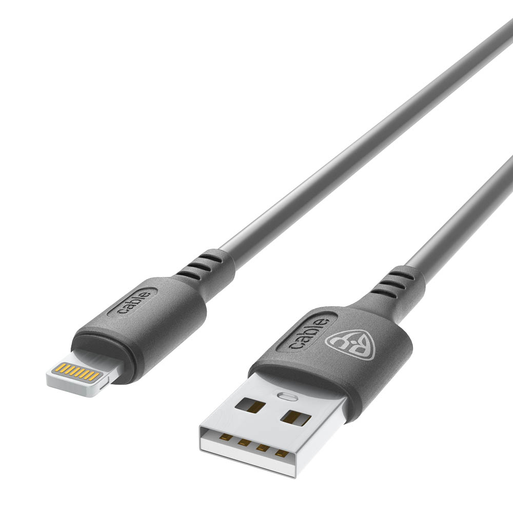 Кабель для зарядки USB(A)-iP BY Fusion, 12Вт, 1 м, 2.4A, TPE, чёрный, арт.№ 931-616
