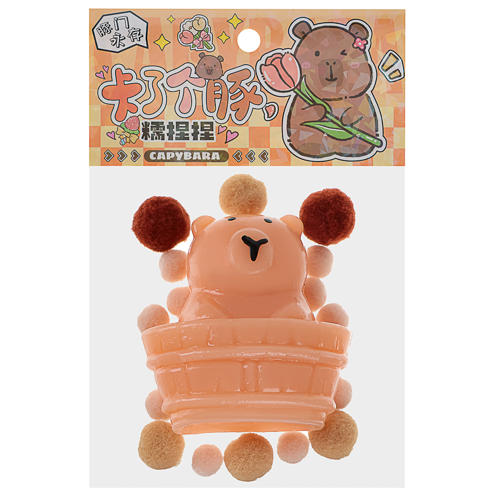 Антистресс сквиш-мялка "Капибара", TPR, 14,1х10,8х4,2см, 3 дизайна, арт.№ 297-156