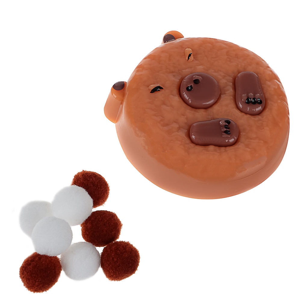 Антистресс сквиш-мялка "Капибара", TPR, 14,1х10,8х4,2см, 3 дизайна, арт.№ 297-156