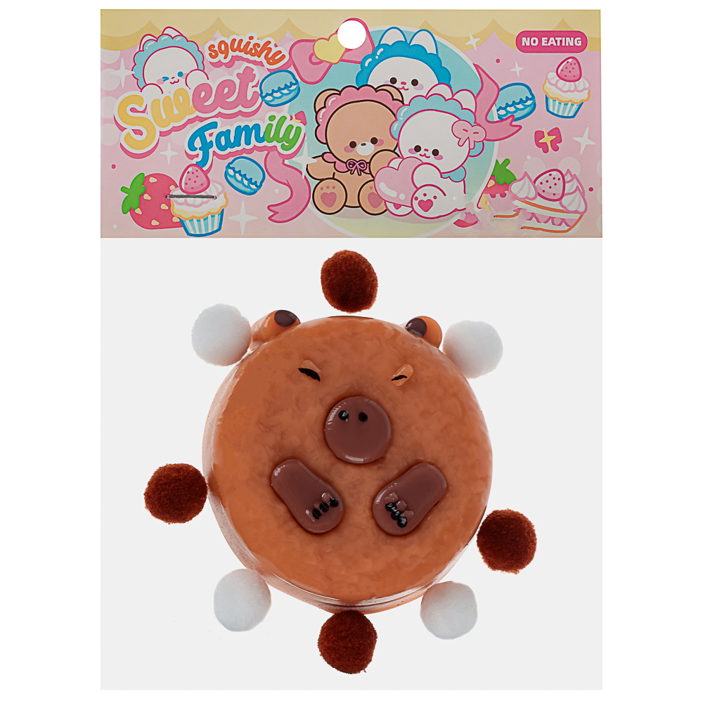 Антистресс сквиш-мялка "Капибара", TPR, 14,1х10,8х4,2см, 3 дизайна, арт.№ 297-156