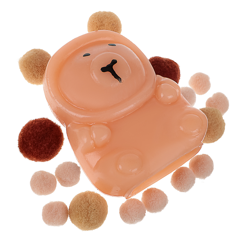 Антистресс сквиш-мялка "Капибара", TPR, 14,1х10,8х4,2см, 3 дизайна, арт.№ 297-156