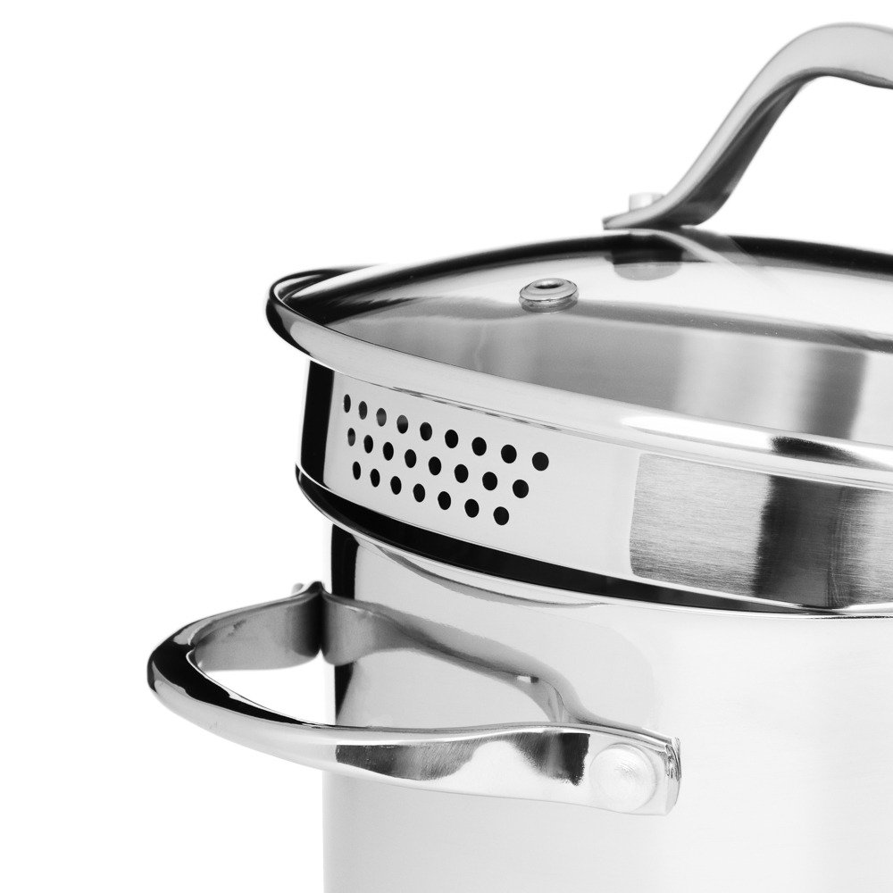 ВСЁГАЗИН Аджира Кастрюля 18х11,5см, 2,7л, со стекл. крышкой, индукция, нерж. сталь 18/10, арт.№ 822-237