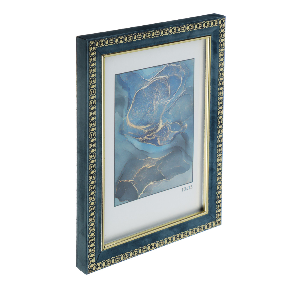 Фоторамка, 10x15 см, пластик, Камея бирюза, арт.№ 520-726