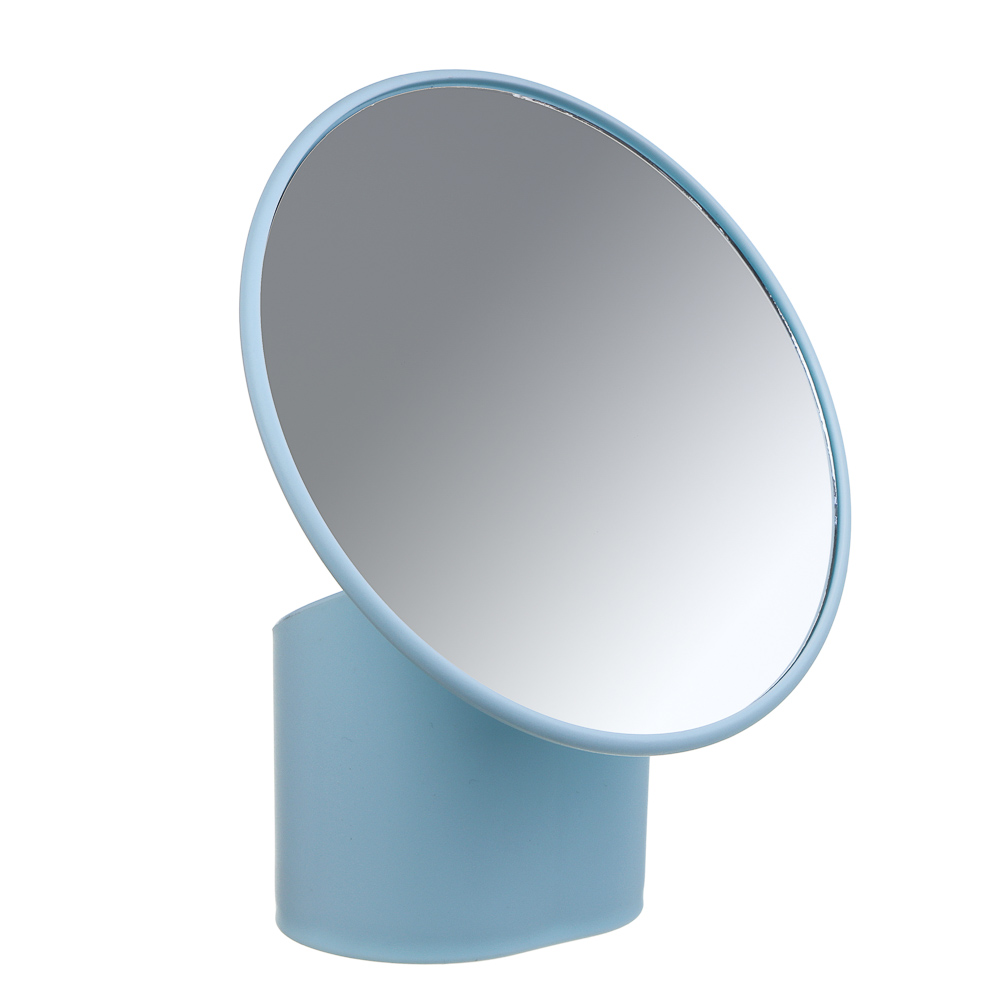 ЮНИLOOK Зеркало настольное с подставкой для мелочей, пластик, стекло, высота 21 см, d16,8см, 3 цвета, арт.№ 301-259