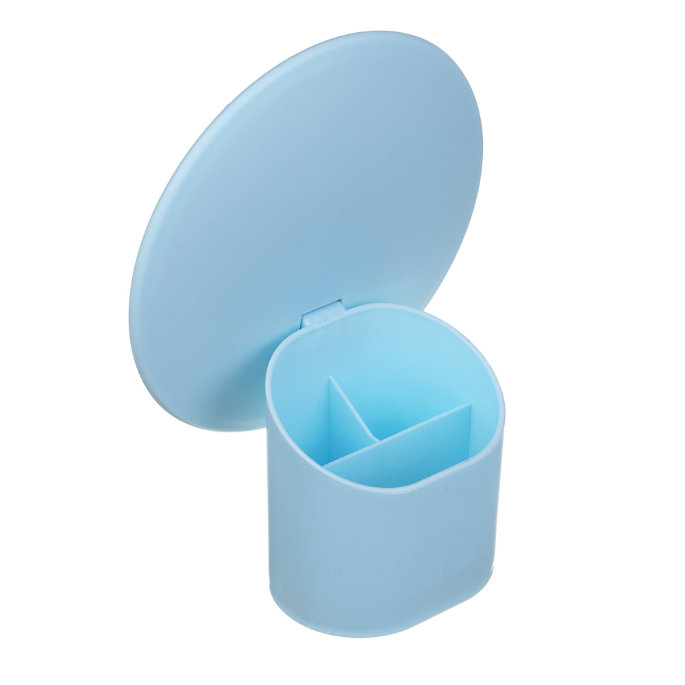 ЮНИLOOK Зеркало настольное с подставкой для мелочей, пластик, стекло, высота 21 см, d16,8см, 3 цвета, арт.№ 301-259