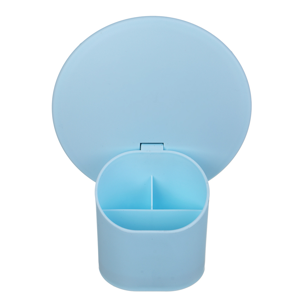 ЮНИLOOK Зеркало настольное с подставкой для мелочей, пластик, стекло, высота 21 см, d16,8см, 3 цвета, арт.№ 301-259