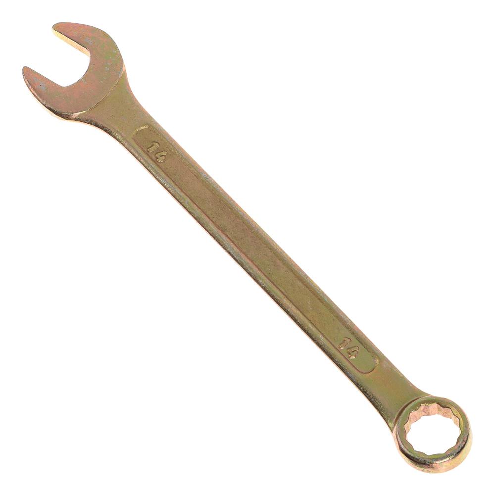 ЕРМАК Ключ рожково-накидной, 14мм, желтый цинк, арт.№ 736-059