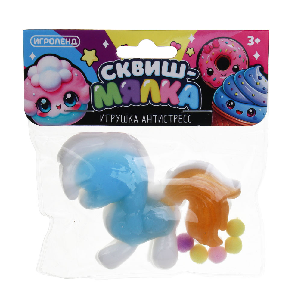 ИГРОЛЕНД Игрушка антистресс сквиш-мялка "Сладости" 5х5 см, TPR, ПЭ, 8 дизайнов, арт.№ 297-010