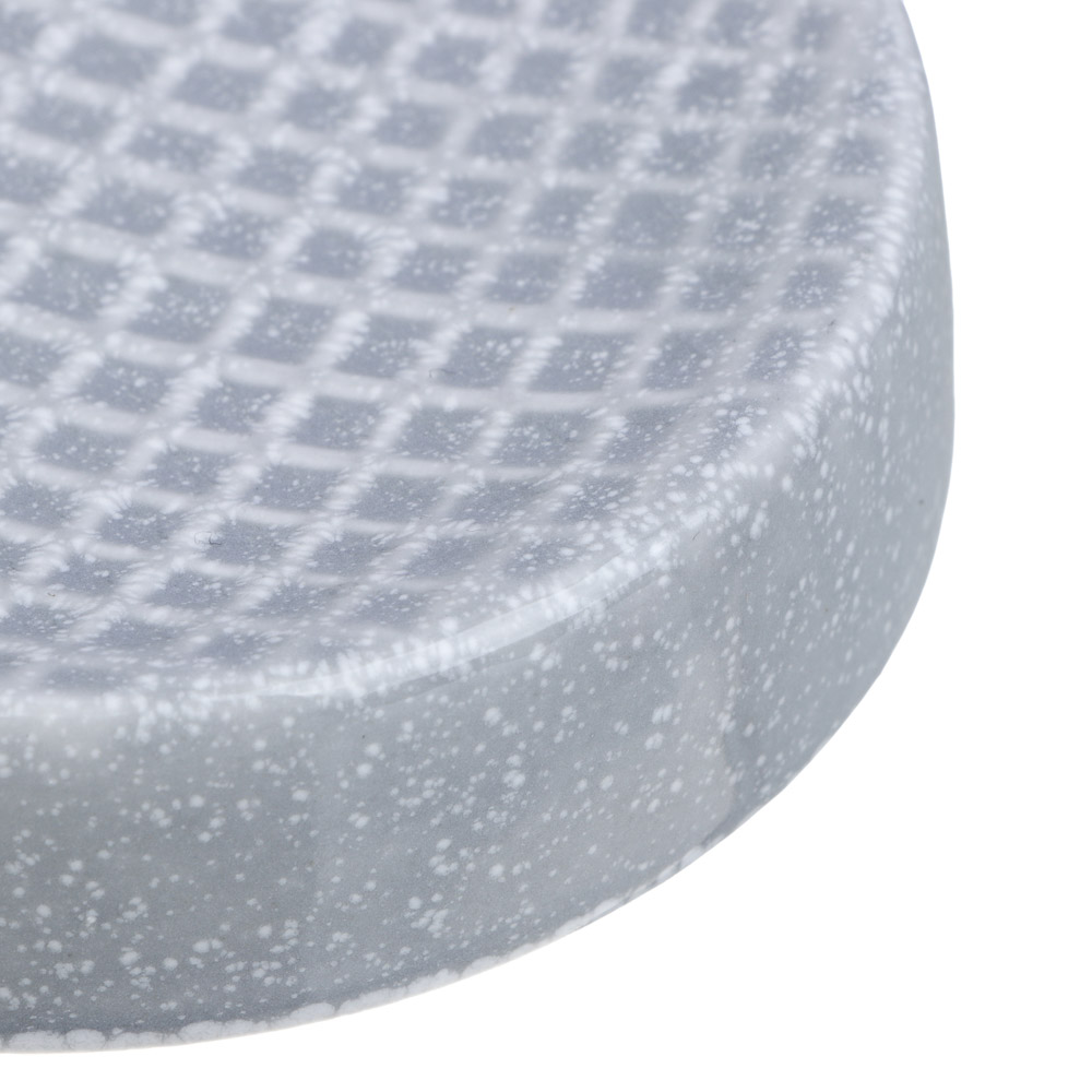 VETTA Мыльница, керамика, 10,5x10,5x2,5 см, квадро, серый, арт.№ 478-240