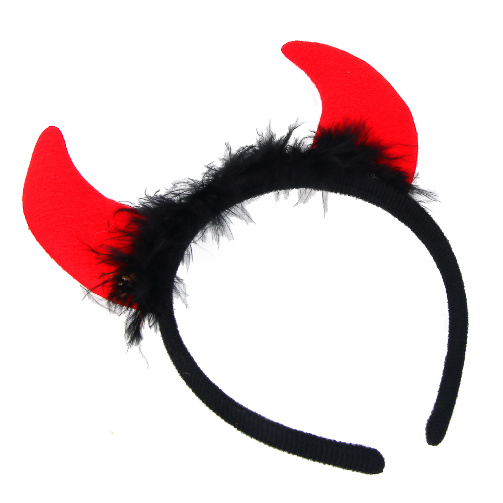 СНОУ БУМ Ободок карнавальный "Чертенок", диаметр 10,5см, полиэстер, пластик, арт.№ 343-159