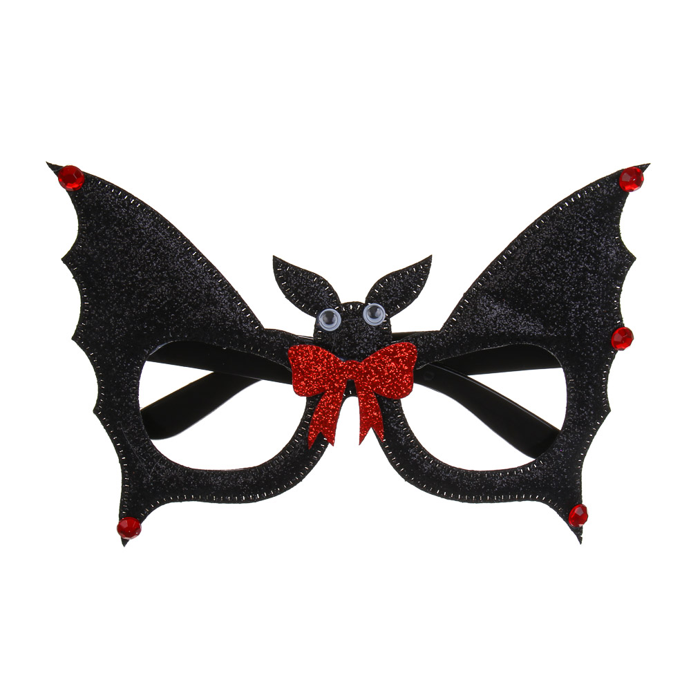 СНОУ БУМ Очки карнавальные "Летучая мышь", 14см, пластик, полиэстер, арт.№ 391-311