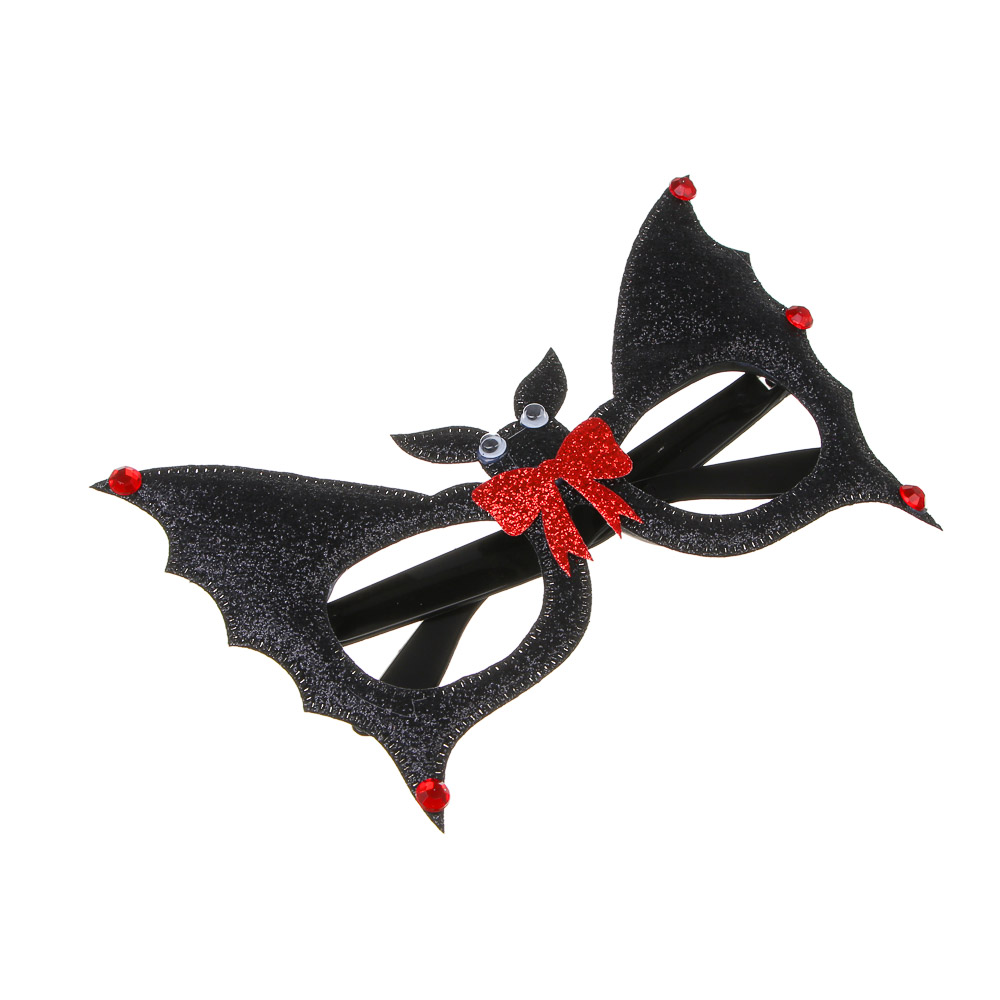 СНОУ БУМ Очки карнавальные "Летучая мышь", 14см, пластик, полиэстер, арт.№ 391-311