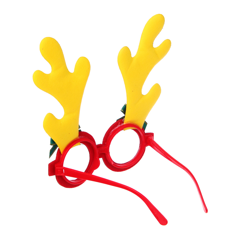 СНОУ БУМ Очки новогодние с рожками, 13см, полиэстер, пластик, 2 дизайна, арт.№ 391-313