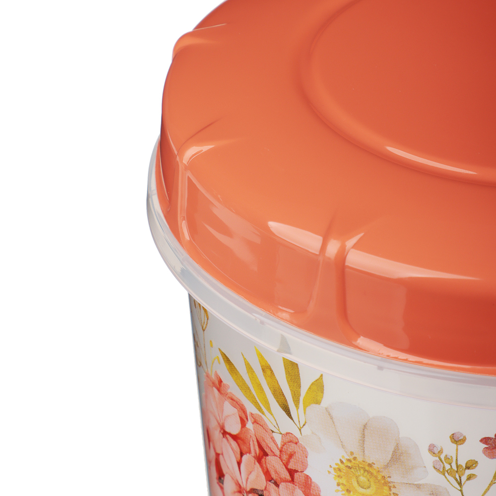 Банка для продуктов с завинчивающейся крышкой 1л, Цветы, пластик, арт.№ 861-427